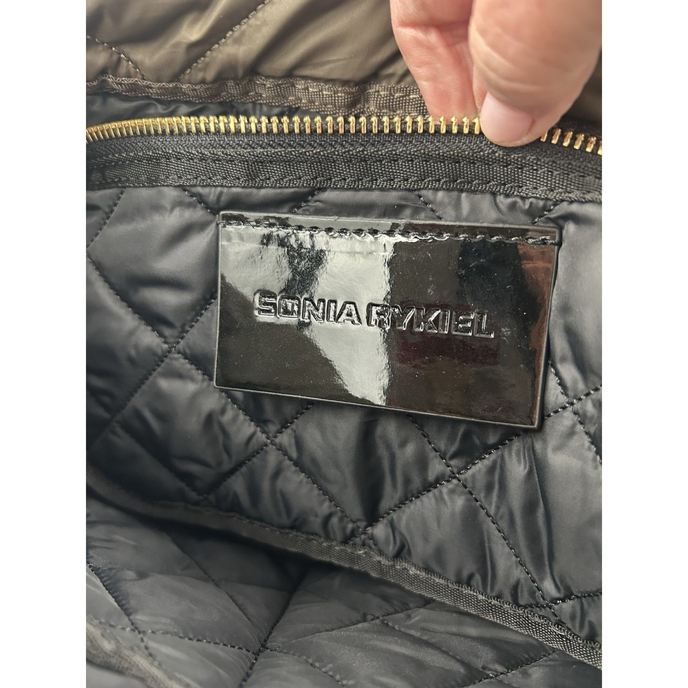 Sonia Rykiel Brown Quilted Shoulder/Crossbody Bag Gold Hardware Zip Snap Pockets - Picture 10 of 14